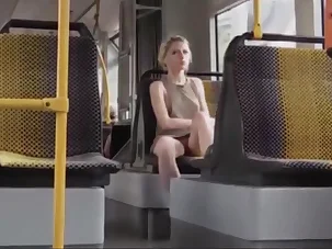 Amazing Comme �a in Bus (downblouse with an increment of upskirt no pantie)